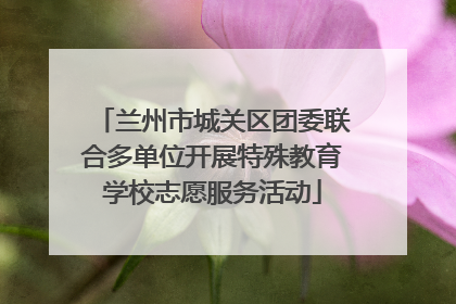 兰州市城关区团委联合多单位开展特殊教育学校志愿服务活动