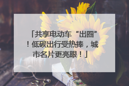 共享电动车“出圈”！低碳出行受热捧，城市名片更亮眼！