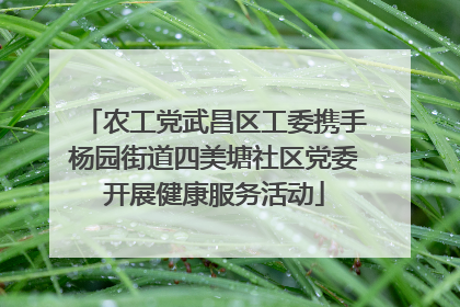 农工党武昌区工委携手杨园街道四美塘社区党委开展健康服务活动