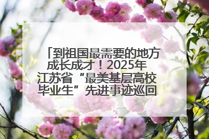 到祖国最需要的地方成长成才！2025年江苏省“最美基层高校毕业生”先进事迹巡回宣讲会在宁启动