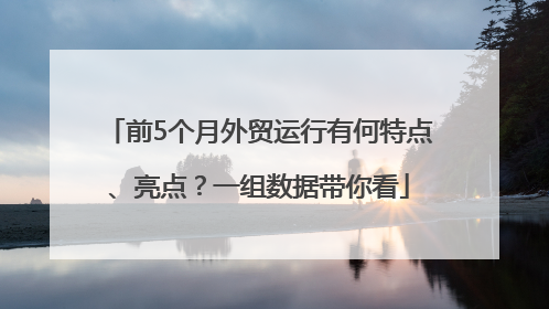 前5个月外贸运行有何特点、亮点？一组数据带你看