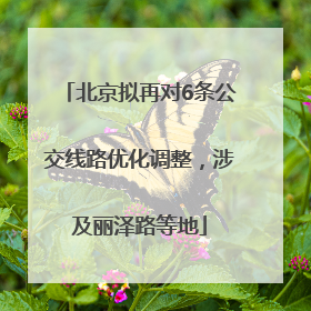北京拟再对6条公交线路优化调整，涉及丽泽路等地