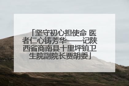 坚守初心担使命 医者仁心铸芳华——记陕西省商南县十里坪镇卫生院副院长贾胡委
