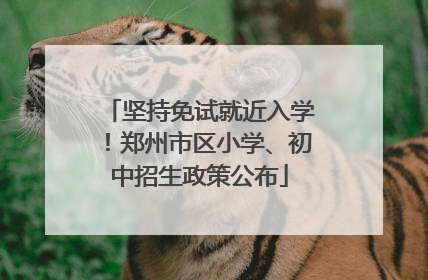 坚持免试就近入学！郑州市区小学、初中招生政策公布
