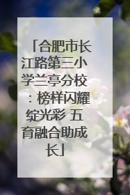 合肥市长江路第三小学兰亭分校：榜样闪耀绽光彩 五育融合助成长