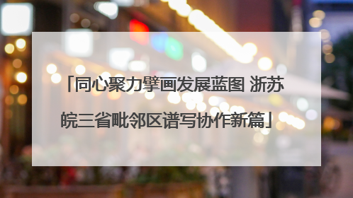 同心聚力擘画发展蓝图 浙苏皖三省毗邻区谱写协作新篇