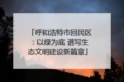 呼和浩特市回民区：以绿为底 谱写生态文明建设新篇章