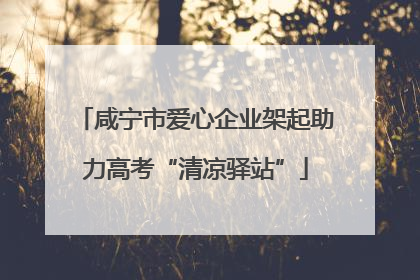 咸宁市爱心企业架起助力高考“清凉驿站”