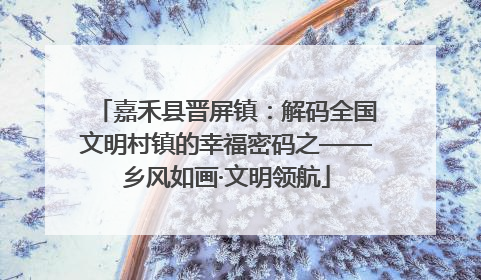 嘉禾县晋屏镇：解码全国文明村镇的幸福密码之——乡风如画·文明领航