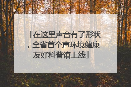 在这里声音有了形状，全省首个声环境健康友好科普馆上线