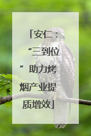 安仁：“三到位”助力烤烟产业提质增效