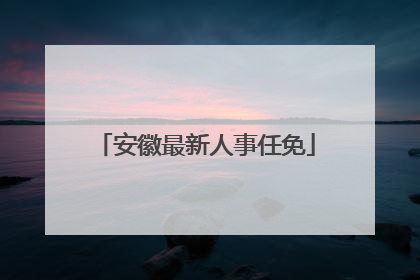 安徽最新人事任免