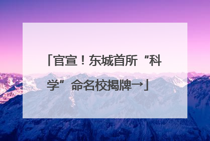 官宣！东城首所“科学”命名校揭牌→