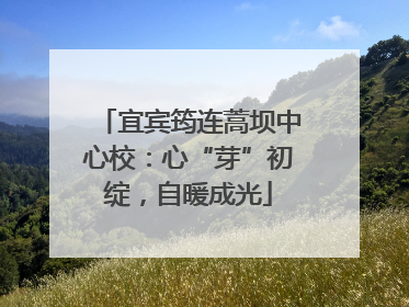 宜宾筠连蒿坝中心校：心“芽”初绽，自暖成光