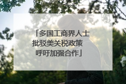 多国工商界人士批驳美关税政策 呼吁加强合作