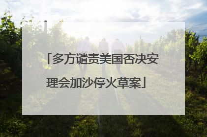 多方谴责美国否决安理会加沙停火草案