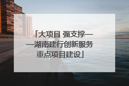 大项目 强支撑——湖南建行创新服务重点项目建设
