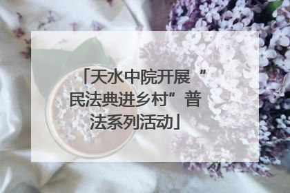天水中院开展“民法典进乡村”普法系列活动