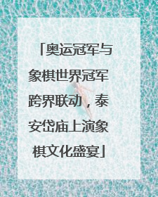 奥运冠军与象棋世界冠军跨界联动，泰安岱庙上演象棋文化盛宴