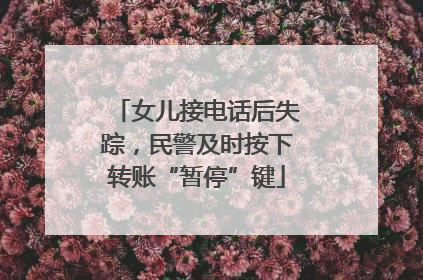 女儿接电话后失踪，民警及时按下转账“暂停”键