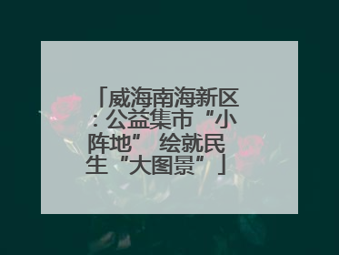 威海南海新区：公益集市“小阵地” 绘就民生“大图景”