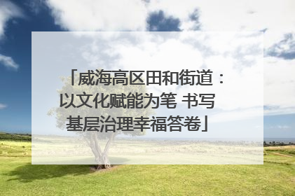 威海高区田和街道：以文化赋能为笔 书写基层治理幸福答卷