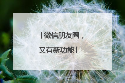 微信朋友圈，又有新功能