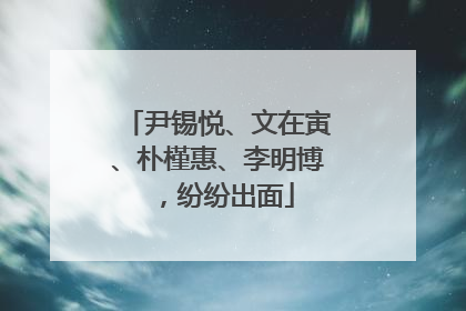 尹锡悦、文在寅、朴槿惠、李明博，纷纷出面