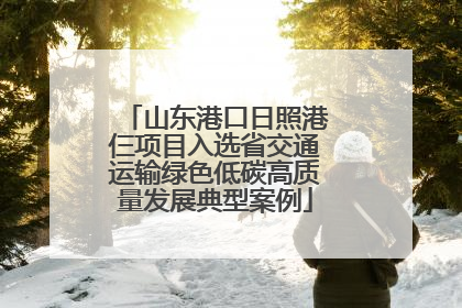 山东港口日照港仨项目入选省交通运输绿色低碳高质量发展典型案例