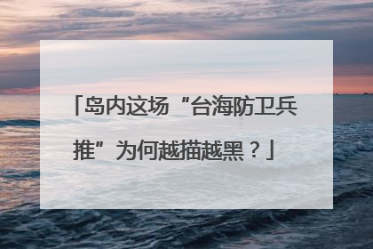 岛内这场“台海防卫兵推”为何越描越黑？