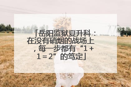 岳阳监狱夏升科：在没有硝烟的战场上，每一步都有“1＋1＝2”的笃定