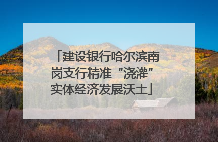 建设银行哈尔滨南岗支行精准“浇灌”实体经济发展沃土