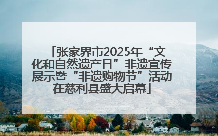 张家界市2025年“文化和自然遗产日”非遗宣传展示暨“非遗购物节”活动在慈利县盛大启幕