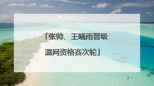 张帅、王曦雨晋级温网资格赛次轮