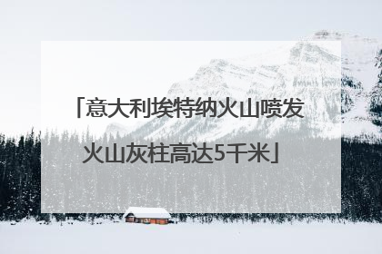 意大利埃特纳火山喷发 火山灰柱高达5千米