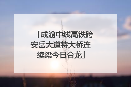 成渝中线高铁跨安岳大道特大桥连续梁今日合龙