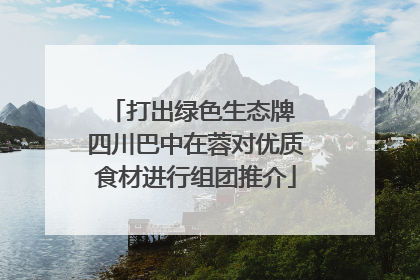 打出绿色生态牌 四川巴中在蓉对优质食材进行组团推介