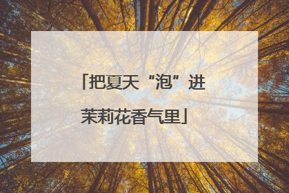 把夏天“泡”进茉莉花香气里