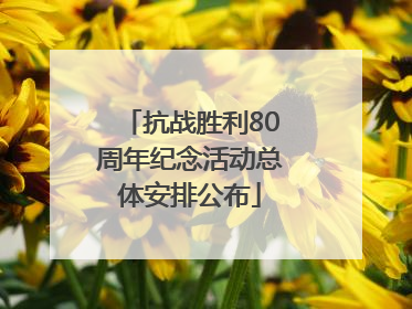 抗战胜利80周年纪念活动总体安排公布