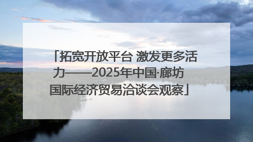 拓宽开放平台 激发更多活力——2025年中国·廊坊国际经济贸易洽谈会观察