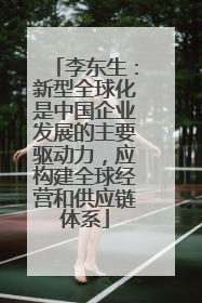 李东生：新型全球化是中国企业发展的主要驱动力，应构建全球经营和供应链体系