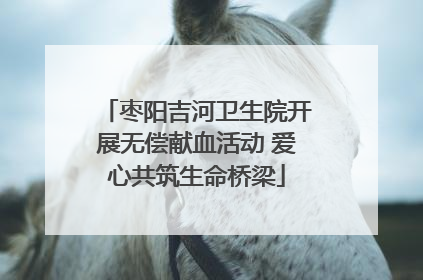 枣阳吉河卫生院开展无偿献血活动 爱心共筑生命桥梁
