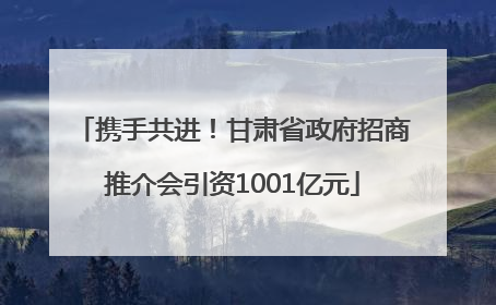 携手共进！甘肃省政府招商推介会引资1001亿元