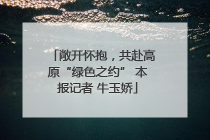 敞开怀抱，共赴高原“绿色之约” 本报记者 牛玉娇