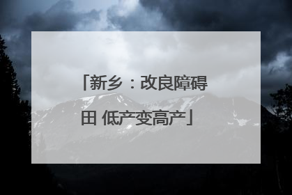 新乡：改良障碍田 低产变高产