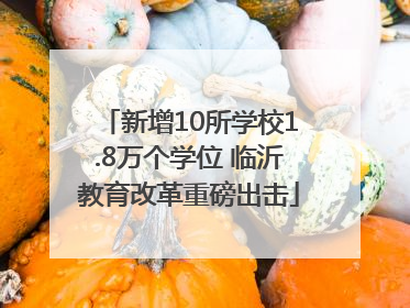 新增10所学校1.8万个学位 临沂教育改革重磅出击