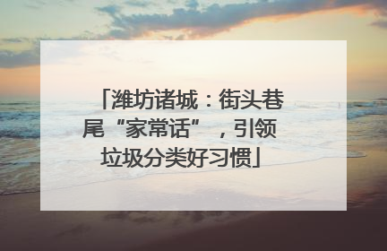 潍坊诸城：街头巷尾“家常话”，引领垃圾分类好习惯