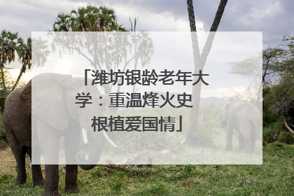 潍坊银龄老年大学：重温烽火史 根植爱国情