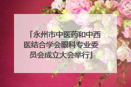 永州市中医药和中西医结合学会眼科专业委员会成立大会举行