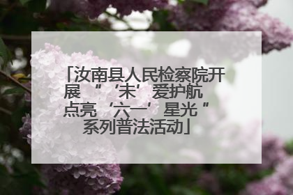 汝南县人民检察院开展 “‘未’爱护航 点亮‘六一’星光 ”系列普法活动